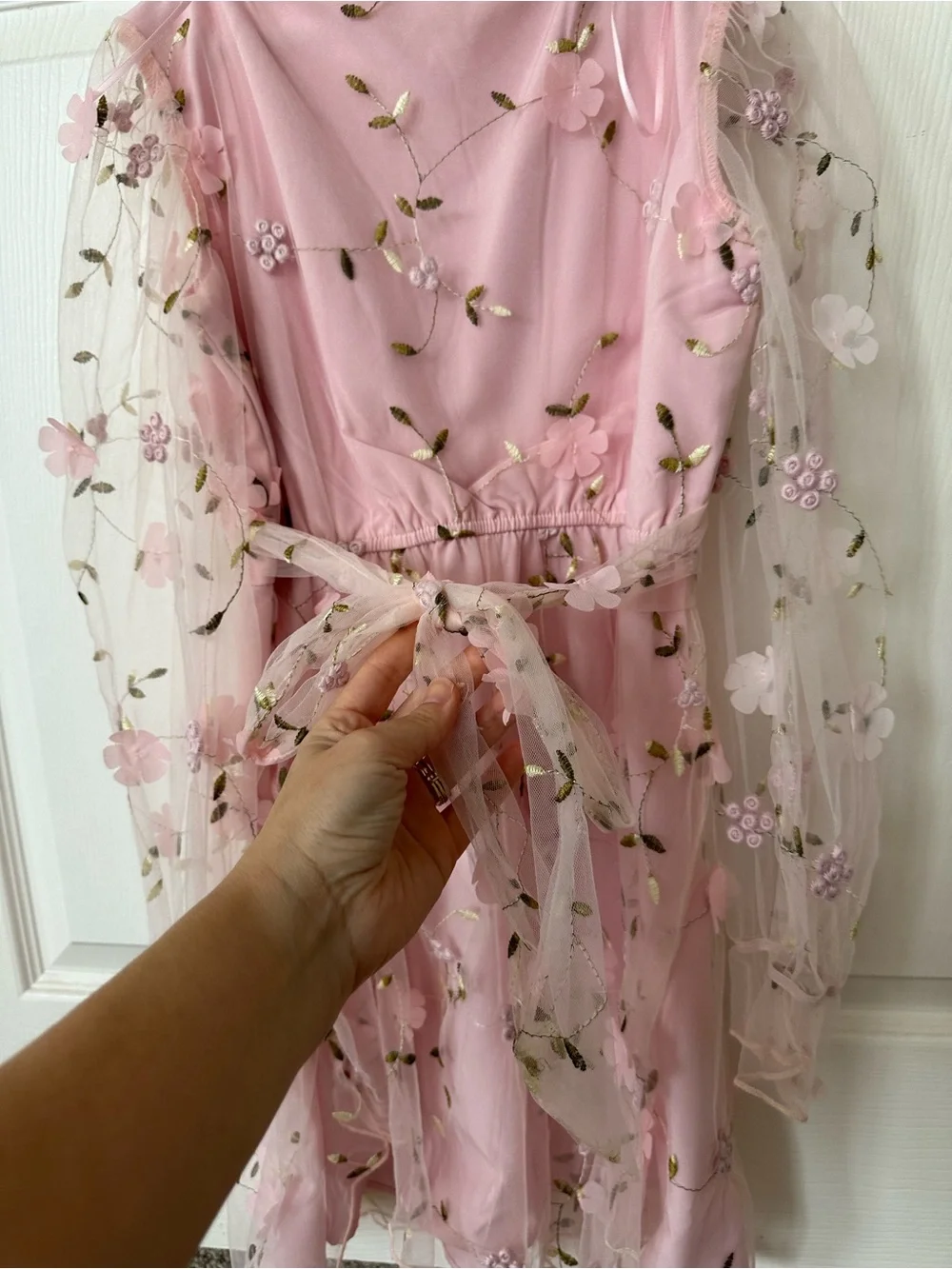 4 Clover - Pink Floral Embroidered Dress